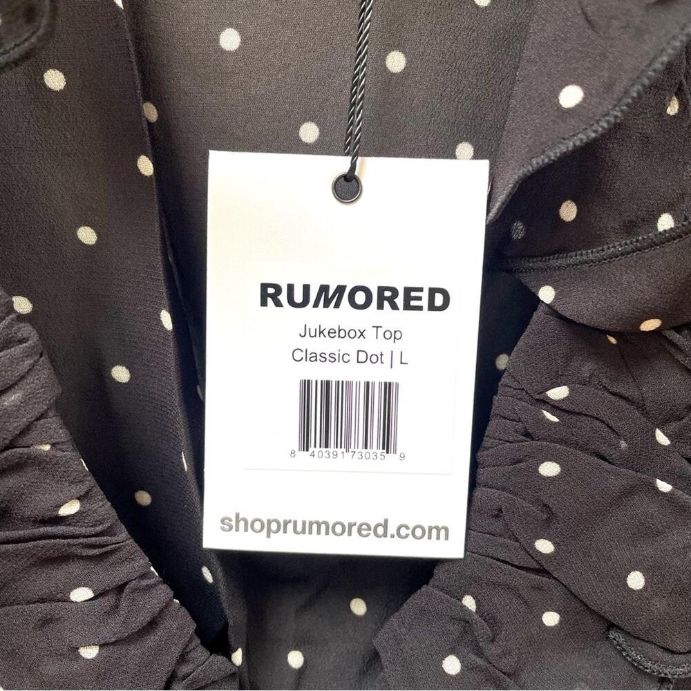 NEW Rumored Jukebox Top in Classic Dot Sheer Black White Women's Large $88 - Picture 9 of 12